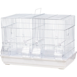 Κλουβί Ζευγαρώστρα Nest 2 Kourk - Μ58xΠ32xΥ40cm - Μεταλλικό με Πλαστικό Πάτο - Χωρίζεται σε 2 Κλουβιά - Άσπρο