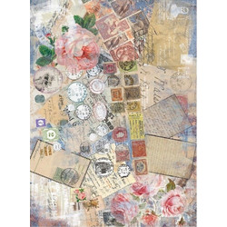 Ριζόχαρτο Decoupage -Pastel Letters - A4
