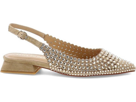ALMA EN PENA ΓΥΝΑΙΚΕΙΕΣ ΥΦΑΣΜΑΤΙΝΕΣ ΚΑΙ SUEDE ΜΕ ΣΤΡΑΣ SLINGBACK ΜΠΑΛΑΡΙΝΕΣ V250488 ΜΠΕΖ