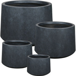 MarHome Σετ Κασπώ Κωνικό Fiberclay Μαύρο Φ23x16 / Φ31x22 / Φ41x28 / Φ52x38cm 4τμχ