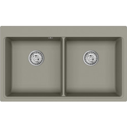 Helika Magna SQM200-220W Ένθετος Νεροχύτης Γρανίτη Γκρι/Μπεζ 86x51cm