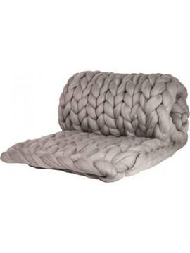 Adorist Κουβέρτα Mάλλινη Merino Xοντρής Πλέξης Cosima Γκρι Small 80x130cm (ADO_0089)