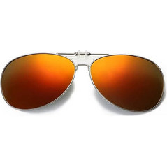 Πρόσθετο Γυαλιών Ηλίου Pilot Aviator (Clip-On) με Κόκκινο καθρέφτη (Με Θήκη)