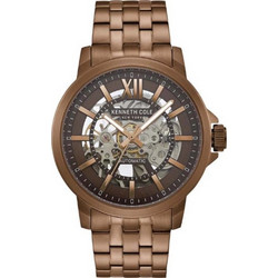 Kenneth Cole Ανδρικό Ρολόι Αυτόματο με Καφέ Μεταλλικό Μπρασελέ KC50779007