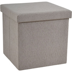 Σκαμπό Αναδιπλουμένο Μπεζ Καφέ Ύφασμα 40x40x38cm ANKOR