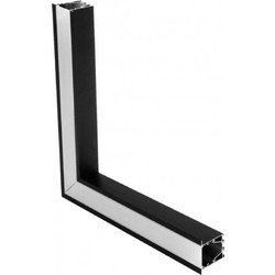 GLOBOSTAR ALP-CORNER-SIDE90 RECESSA 61789 Χωνευτό Προφίλ Αλουμινίου Γωνία με Λευκό Γαλακτερό Πατητό Κάλυμμα για Ταινίες LED IP20 - Μαύρο Ματ - Μ30 x Π3.5 x Υ4cm