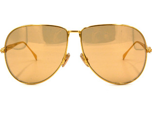 Fendi FF 0437/S 001/2M Γυναικεία Γυαλιά Ηλίου Aviator Μεταλλικά Χρυσά με Καφέ Polarized Φακό