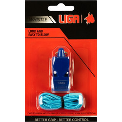 Σφυρίχτρα πλαστική με λουράκι (Plastic whistle with lanyard) LIGASPORT - ΜΠΛΕ (BLUE) - ONE SIZE - LIGA SPORT
