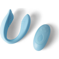 Natural Glow Sky Vibrator Διπλός Δονητής για Ζευγάρια με Τηλεχειριστήριο 20.3cm Μπλε