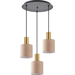 Home Lighting Κρεμαστό Φωτιστικό Οροφής Τρίφωτο E27 Χρυσό SE21-GM-4-3BL-SH3 77-8614