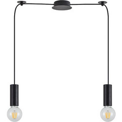 Home Lighting Κρεμαστό Φωτιστικό Οροφής Δίφωτο E27 Μαύρο SE21-BL-4-BL2 77-8479