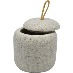 Δοχείο Για Βαμβάκι 817399,9,5x9,5x9,5cm Stone Effect Grey Ankor Πολυέστερ
