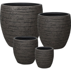 MarHome Σετ Κασπώ Fiberclay Καφέ Φ25x25 / Φ33x33 / Φ43x43 / Φ54x54cm 4τμχ