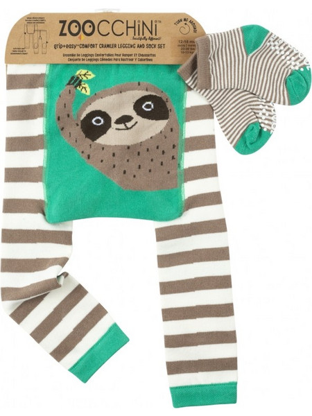 Grip Easy Crawler Pants & Socks Set - Silas the Sloth - 12-18