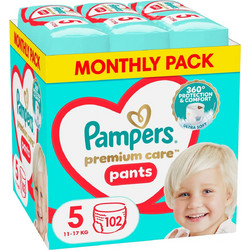 Pampers Premium Care Pants Monthly Pack Πάνες Βρακάκι No5 12-17kg 3x34τμχ