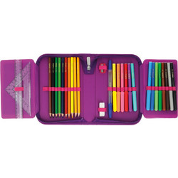Herlitz Butterflies Κασετίνα Γεμάτη Μωβ 50038145