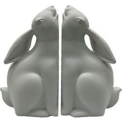 Βιβλιοστάτες Bun Bun (Σετ 2Τμχ) 031118 22x9x18cm White Πολυρεσίνη
