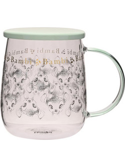 DISNEY - Bambi - Glass Mug with Lid 18oz