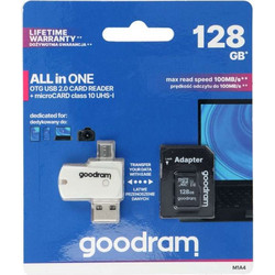 GoodRam M14A microSDXC 128GB Class 10 U1 UHS-I + Adapter + OTG