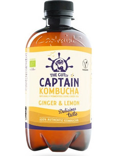 Kombucha με Γεύση Τζίντζερ, Λεμόνι - The Gutsy Captain - 400ml