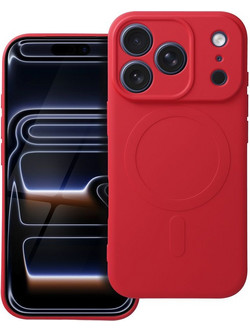 Θήκη SILICONE MAG COVER συμβατή με MagSafe για iPhone 17 Pro, Κόκκινη