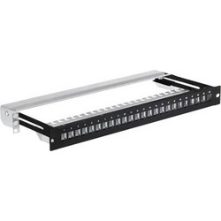 STAL PPM19-1U-24P-S-B PATCH PANEL 1U 19'' 24-PORT ΜΑΥΡΟ ΓΙΑ KEYSTONES