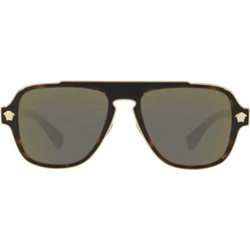 Versace VE 2199 1252/4T Ανδρικά Γυαλιά Ηλίου Aviator Κοκάλινα Μαύρα με Μαύρο Polarized Φακό