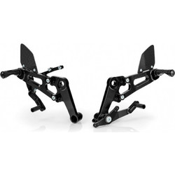 Lampa Ρυθμιζόμενα Μαρσπιέ (Rearsets) Μοτοσικλέτας - Μαύρο Χρώμα 16 Θέσεων Paraxite 2τεμ (L.PRS001N)