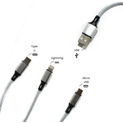 Καλώδιο USB 3 σε 1 - Type-C / Micro USB / Lightning 125cm - 2.8A