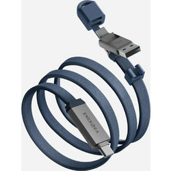 Energea Sheath Travel 2-in-1 Καλώδιο USB-A to USB-C 480Mbps 60W 1.2m Blue CBL-SHTHTRV-BLU120