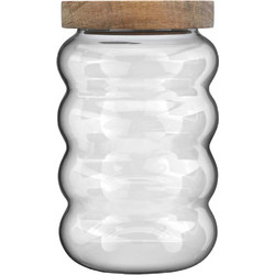 Δοχείο Αποθήκευσης Allure 01-31527 9,5x9,5x15,8cm 700ml Clear Estia Ξύλο,Γυαλί
