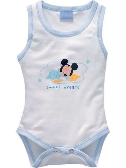 Baby Oliver des 53 Φορμάκι Εσώρουχο Αμάνικο για Αγόρι Minnie Λευκό Μπλε