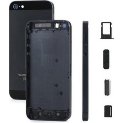 Πίσω Καπάκι Μπαταρίας για iPhone 5 με Logo / Πλήκτρα και Βάση για SIM Υψηλής Ποιότητας - Μαύρο