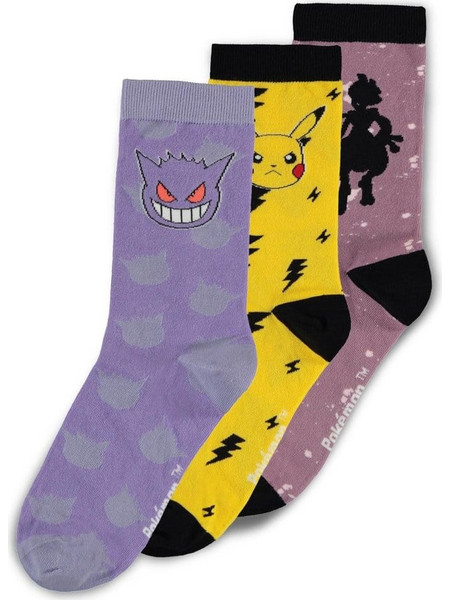Pokemon Socks 3-Pack Crew 39-42