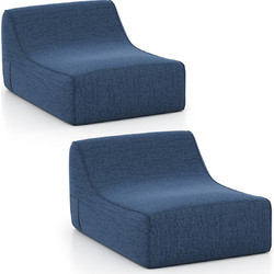 Costway Φουσκωτή Εργονομική Πολυθρόνα Lazy Sofa με Αποσπώμενο Κάλυμμα, Μπλε 66 x 106 x 126 cm HV10822BL