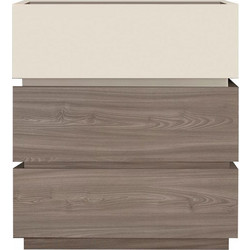 VANITY Κομοδίνο 3 Συρτάρια Αποχρώσεων Sonoma Oak & Cream, με Αποσπώμενα χρωματικά Μέρη