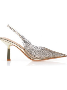 Γόβες slingback με διαφάνεια και στρασάκια
