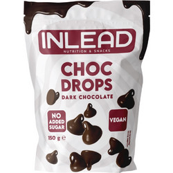 Keto Σταγόνες Μαύρης Σοκολάτας χωρίς Ζάχαρη Vegan Inlead 150g - INLEAD