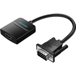 VENTION VGA to HDMI Converter with Female Micro USB and Audio Port 0.15M Black (ACNBB) (VENACNBB)