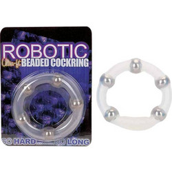 Seven Creations Robotic Beaded Cockring Ελαστικό Δαχτυλίδι Πέους Σιλικόνης Διαφανές