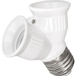 ADAPTOR 78969 Αντάπτορας/Μετατροπέας από Ντουί E27 σε 2 x E27 IP20 - Μ7.4 x Π7.4 x Υ7.4