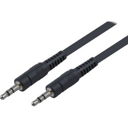 POWERTECH καλώδιο stereo 3.5mm CAB-J008, AUX, nickel plated, 5m, μαύρο
