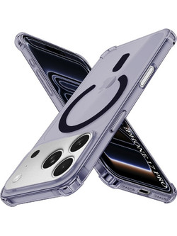 Techsuit - Shockproof Clear Silicone Magsafe - Iphone 17 Pro - Smoke Black