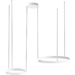 LUCE CRISEIDE-S/2D-B Κρεμαστό Φωτιστικό Οροφής Δίφωτο LED Λευκό
