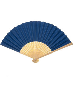 Βεντάλια Γυναίκεια ξύλινη Με Σχέδιο 21cm 98735-5 Μπλε