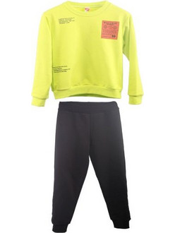 Joyce Παιδικό Σετ Φόρμας Μαύρο Lime 2364145