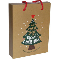 Next χάρτινη τσάντα κουτί Christmas tree Υ24,5x18,5x5εκ. Δυνατότητα εκτύπωσης