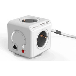 Allocacoc Extended Smart PowerCube Ασφαλείας 4 Θέσεων με 4 USB-A και Καλώδιο 1.5m Γκρι