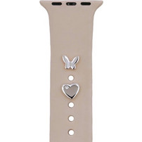 PINS CHARMS FOR SMARTWATCH STRAPS BUTTERFLY silver