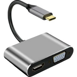 Arrango Μετατροπέας HDMI / VGA female σε USB-C male Γκρι AC49288